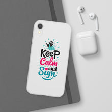 Charger l'image dans la galerie, Coque de téléphone transparente "Keep calm and sign"