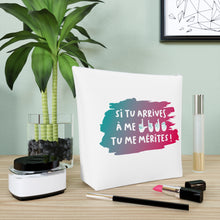 Charger l'image dans la galerie, Sac à cosmétiques "Si tu arrives à me lire, tu me mérites !" Blanc