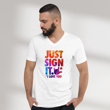 Charger l'image dans la galerie, T-shirt unisexe col V "Just Sign It" 2