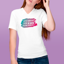 Charger l'image dans la galerie, T-shirt à col V unisexe "Si tu arrives à me lire, tu me mérites !"