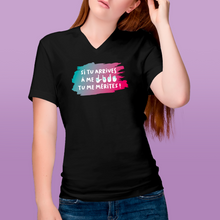 Charger l'image dans la galerie, T-shirt à col V unisexe "Si tu arrives à me lire, tu me mérites !"