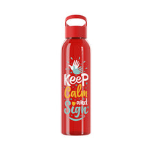 Charger l&#39;image dans la galerie, Bouteille d&#39;eau en tritan &quot;Keep calm and sign&quot;
