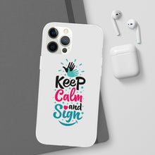 Charger l&#39;image dans la galerie, Coque de téléphone transparente &quot;Keep calm and sign&quot;
