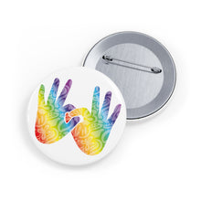 Charger l&#39;image dans la galerie, Pin&#39;s blanc &quot;Solidarité&quot; en langue des signes (10 pièces)
