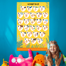 Charger l&#39;image dans la galerie, Affiche - Alphabet en LSF pour enfants (orange)
