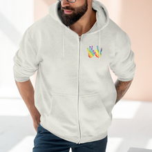 Charger l&#39;image dans la galerie, Sweat à capuche unisexe zippé &quot;Solidarité&quot; en langue des signes
