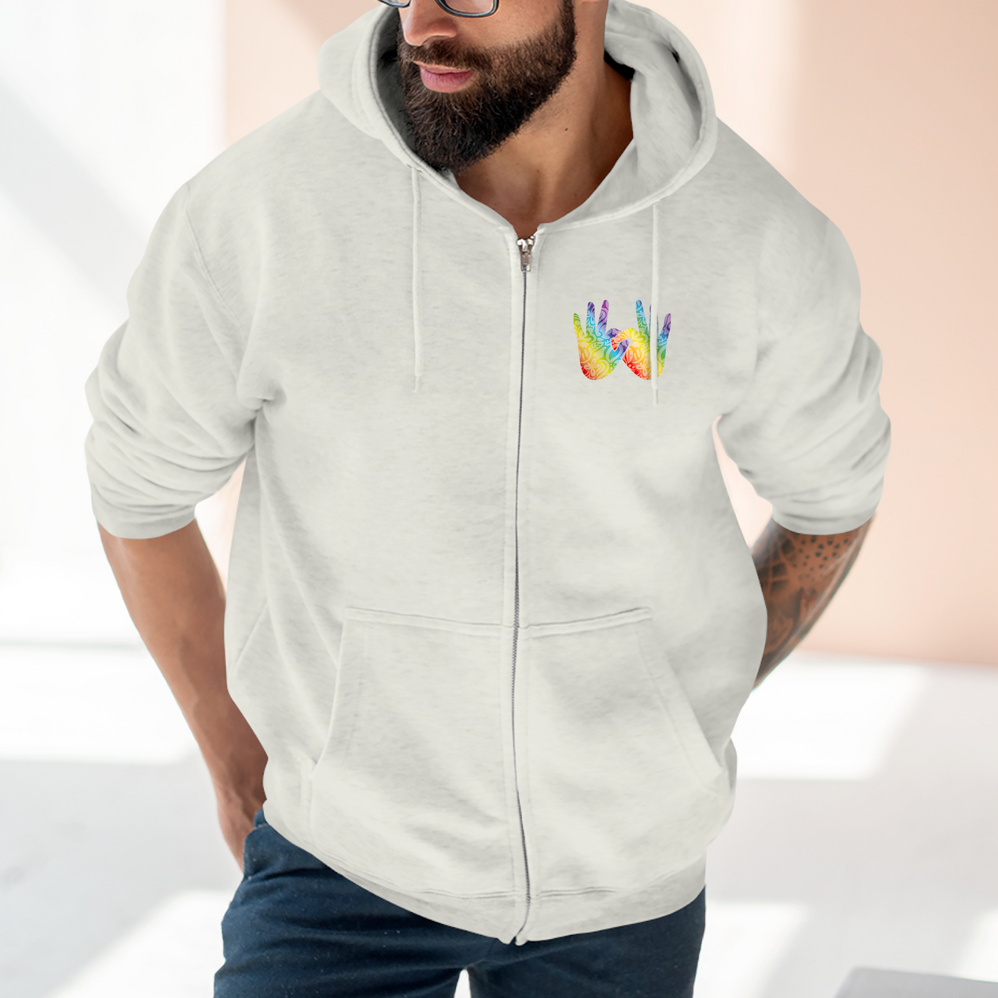 Sweat à capuche unisexe zippé 